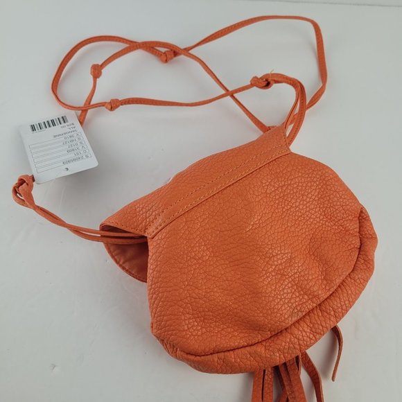 NWT Urban Outfitters Ecote Tangerine Faux Leather Fringe Crossbody Bag - Picture 3 of 10